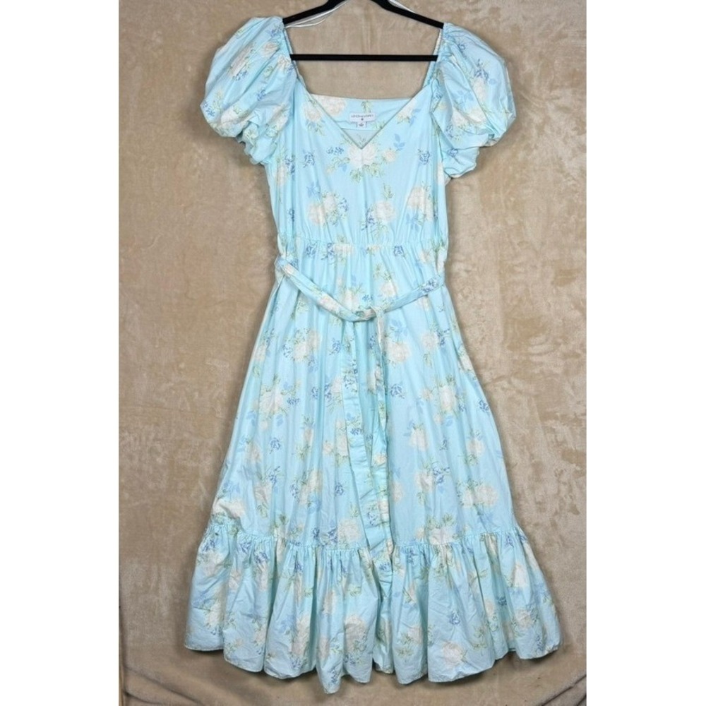 LoveShackFancy x Target Estelle Floral Puff Sleeve Midi Dress Cottagecore Sz 12